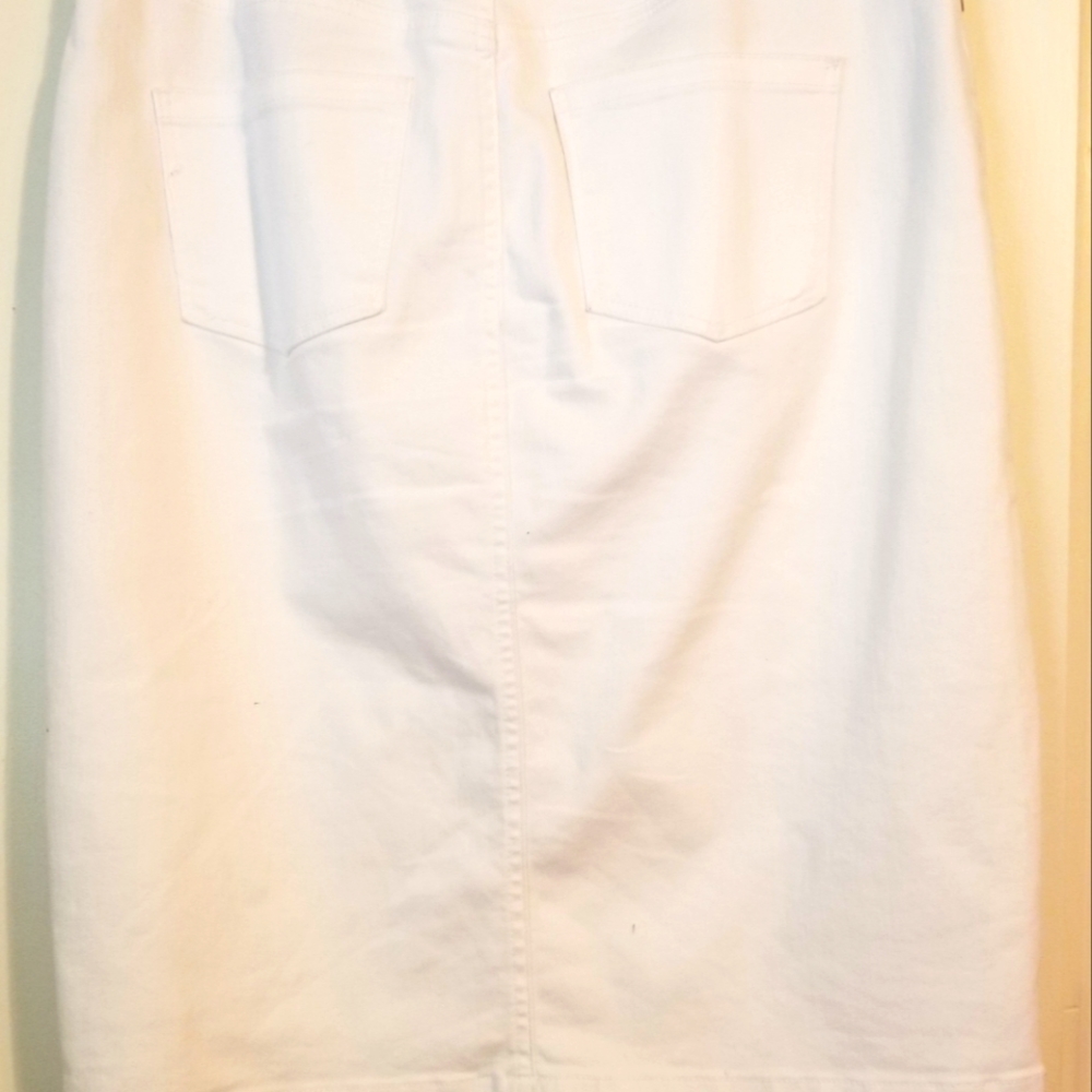 Talbots white denim skirt